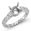 0.7Ct Round Diamond 10 Stone Engagement Semi Mount Ring Setting Platinum 950 - javda.com 