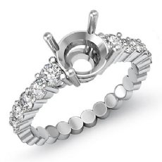 0.70 Ct Round Diamond 10 Stone Engagement Semi Mount Ring Setting 14k White Gold