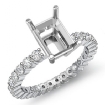 0.8Ct Diamond Solitaire Emerald Semi Mount Prong Ring 14k White Gold - javda.com 
