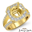 Diamond Engagement Ring 14k Yellow Gold Halo Pave Setting Round Semi Mount 0.66Ct - javda.com 
