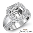 Diamond Engagement Ring Platinum 950 Halo Pave Setting Round Semi Mount 0.66Ct - javda.com 