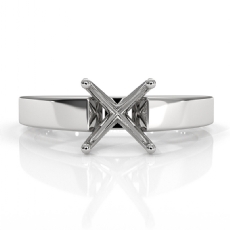 4g Cathedral Flat Edge Solitaire Semi Mount Engagement Setting 14k Wh Gold 3.5mm