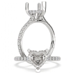 Heart Semi Mount French Pave Hidden Halo Diamond Engagement Ring 14k White Gold 0.48Ct - javda.com 