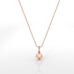 Cushion Cut Semi Mount Solitaire 4Prong Scroll Pendant With Chain 14k Rose Gold - javda.com 