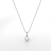 Cushion Cut Semi Mount Solitaire 4Prong Scroll Pendant With Chain Platinum 950 - javda.com 