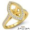 Marquise Diamond Engagement Ring 14k Yellow Gold Semi Mount Halo Pave Set 0.52Ct - javda.com 