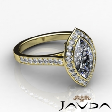 Halo Micro Pave Bezel Accent diamond Ring 14k Gold Yellow