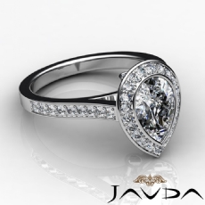 Halo Pave Bezel Set Cathedral diamond Ring 18k Gold White