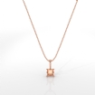 Prong Set Cushion Cut Diamond Solitaire Semi Mount Bail Pendant 18k Rose Gold - javda.com 