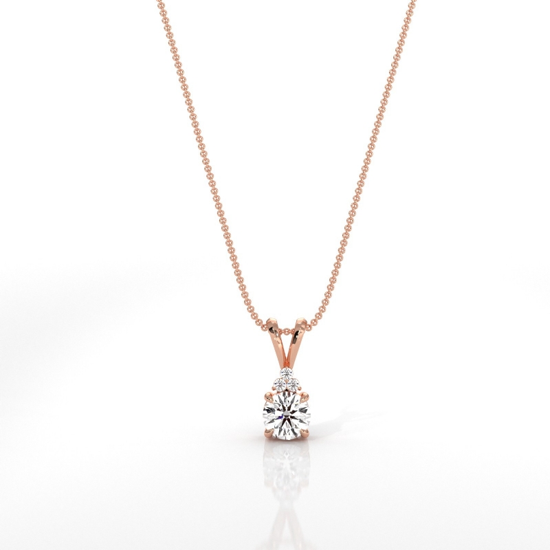  diamond Pendant 18k Rose Gold