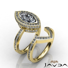 Circa Halo Pave Bridal diamond Ring 18k Gold Yellow