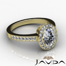 Filigree Design Halo Pave Set diamond Ring 18k Gold Yellow