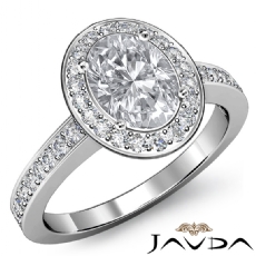Filigree Design Halo Pave Set diamond Ring 14k Gold White