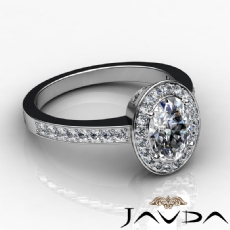 Filigree Design Halo Pave Set diamond Ring 14k Gold White