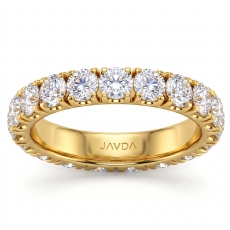 Round Lab Grown Diamond Women's French U Cut Pave Wedding Band 14k Gold Yellow  (2.9Ct. tw.)