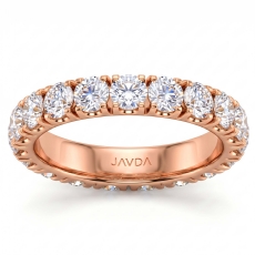Round Lab Grown Diamond Women's French U Cut Pave Wedding Band 18k Rose Gold  (2.9Ct. tw.)