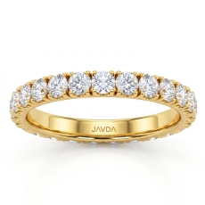 Women's Eternity Round Lab Grown Diamond Prong Set Wedding Band 14k Gold Yellow  (1.35Ct. tw.)