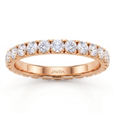 Women's Eternity Round Lab Grown Diamond Prong Set Wedding Band 18k Rose Gold  (1.35Ct. tw.)