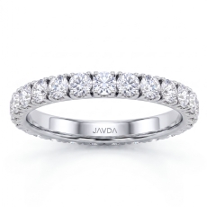 Women's Eternity Round Lab Grown Diamond Prong Set Wedding Band 14k Gold 1.35Ctw