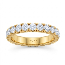 Women's French U Cut Pave Round Lab Grown Diamond Wedding Band 14k Gold Yellow  (2.15Ct. tw.)