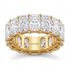 Radiant Lab Grown Diamond Shared Prong Women Wedding Band 18k Gold Yellow  (12.75Ct. tw.)