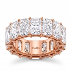 Radiant Lab Grown Diamond Shared Prong Women Wedding Band 18k Rose Gold  (12.75Ct. tw.)