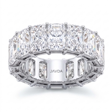 Radiant Lab Grown Diamond Shared Prong Women Wedding Band 14k White Gold 12.75Ctw