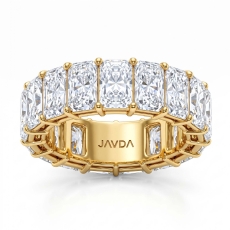 Women's Wedding Band Radiant Shared Prong Lab Grown Diamond 18k Gold Yellow  (11.05Ct. tw.)