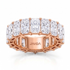 Women's Wedding Band Radiant Shared Prong Lab Grown Diamond 18k Rose Gold  (11.05Ct. tw.)