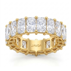 Women Wedding Band Radiant Lab Grown Diamond Shared Prong 18k Gold Yellow  (8.35Ct. tw.)