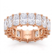 Women Wedding Band Radiant Lab Grown Diamond Shared Prong 18k Rose Gold  (8.35Ct. tw.)