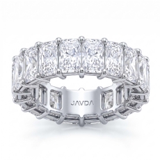 Women Wedding Band Radiant Lab Grown Diamond Shared Prong 18k Gold White  (8.35Ct. tw.)