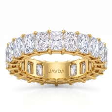 Shared Prong Women's Radiant Lab Grown Diamond Wedding Band 18k Gold Yellow  (5.7Ct. tw.)