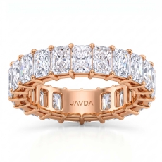 Shared Prong Women's Radiant Lab Grown Diamond Wedding Band 18k Rose Gold  (5.7Ct. tw.)