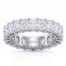 Shared Prong Women's Radiant Lab Grown Diamond Wedding Band 14k W Gold 5.70Ctw