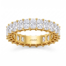 Radiant Lab Grown Diamond Shared Prong Women Wedding Band 14k Gold Yellow  (4.4Ct. tw.)