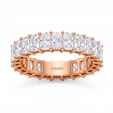Radiant Lab Grown Diamond Shared Prong Women Wedding Band 14k Rose Gold  (4.4Ct. tw.)
