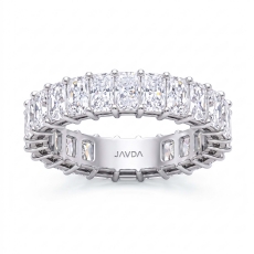 Radiant Lab Grown Diamond Shared Prong Women Wedding Band 14k White Gold 4.40Ctw