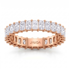 Radiant Lab Grown Diamond Shared Prong Women's Wedding Band 14k Rose Gold  (2.9Ct. tw.)
