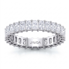 Radiant Lab Grown Diamond Shared Prong Women Wedding Band 14k White Gold 2.90Ctw