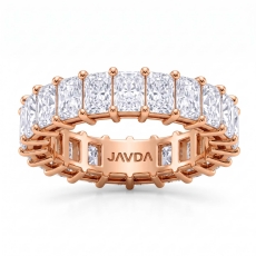 Radiant Lab-Grown Diamond Prong Set Women's Eternity Wedding Band 18k Rose Gold  (3.68Ct. tw.)