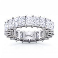Radiant Lab-Grown Diamond Prong Set Women's Eternity Wedding Band 14k Gold 3.9Ct