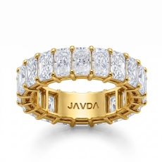 Prong Set Radiant Lab-Grown Diamond Women's Eternity Wedding Band 14k Gold Yellow (7.03Ct. tw.)