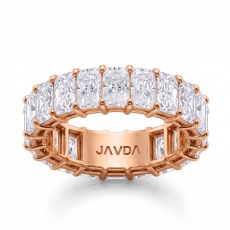 Prong Set Radiant Lab-Grown Diamond Women's Eternity Wedding Band 18k Rose Gold (7.03Ct. tw.)