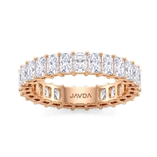Radiant Lab Grown Diamond Shared Prong Women Wedding Band 14k Rose Gold  (3.6Ct. tw.)