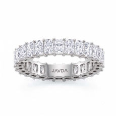Radiant Lab Grown Diamond Shared Prong Women Wedding Band 14k White Gold 3.60Ctw