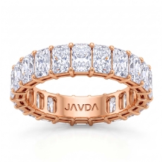 Prong Set Radiant Lab-Grown Diamond Women's Eternity Wedding Band 18k Rose Gold (4.87Ct. tw.)