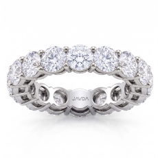 Round Lab Grown Diamond U Cut Prong Set Women Wedding Band Platinum 950  (4.9Ct. tw.)