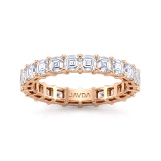 Asscher Shared Prong Lab Grown Diamond Women Wedding Band 14k Rose Gold  (3.4Ct. tw.)