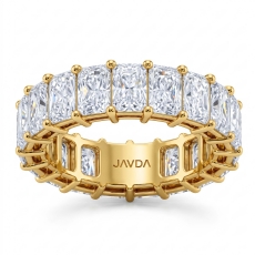 Prong Set Women Eternity Radiant Lab Grown Diamond Wedding Band 14k Gold Yellow  (7.05Ct. tw.)